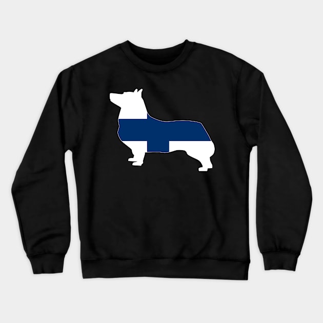 Swedish Vallhund Finland Flag Filled Crewneck Sweatshirt by DPattonPD